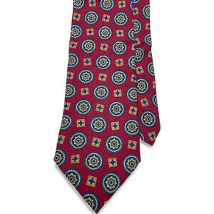 Hathaway Silk Tie Geometric Red Paisley